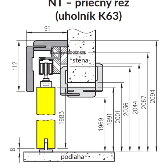 Posuvný systém so zabudovanými  zárubňami K63